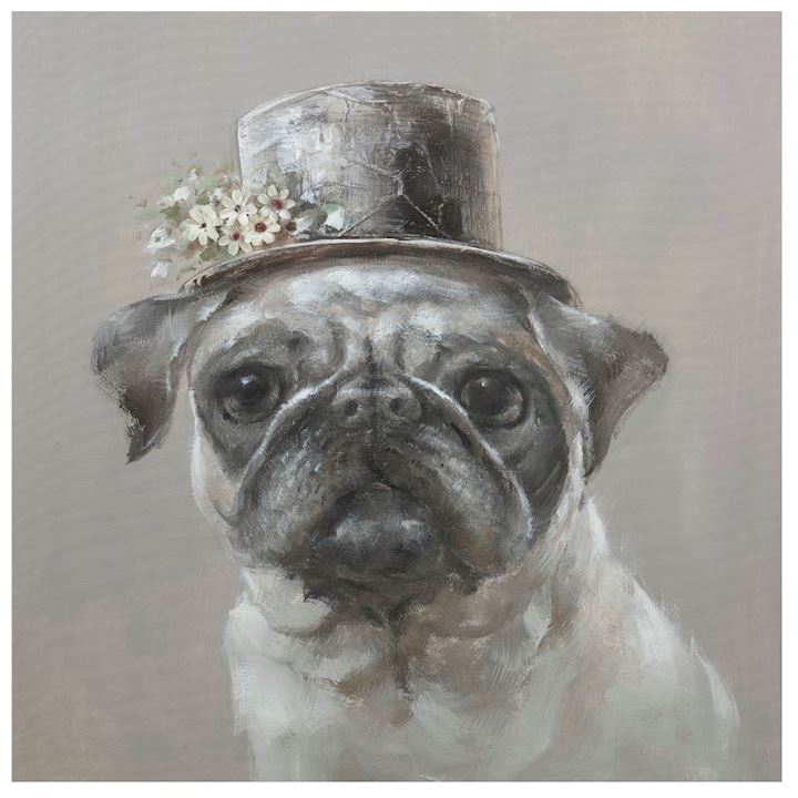 pug in a top hat canvas