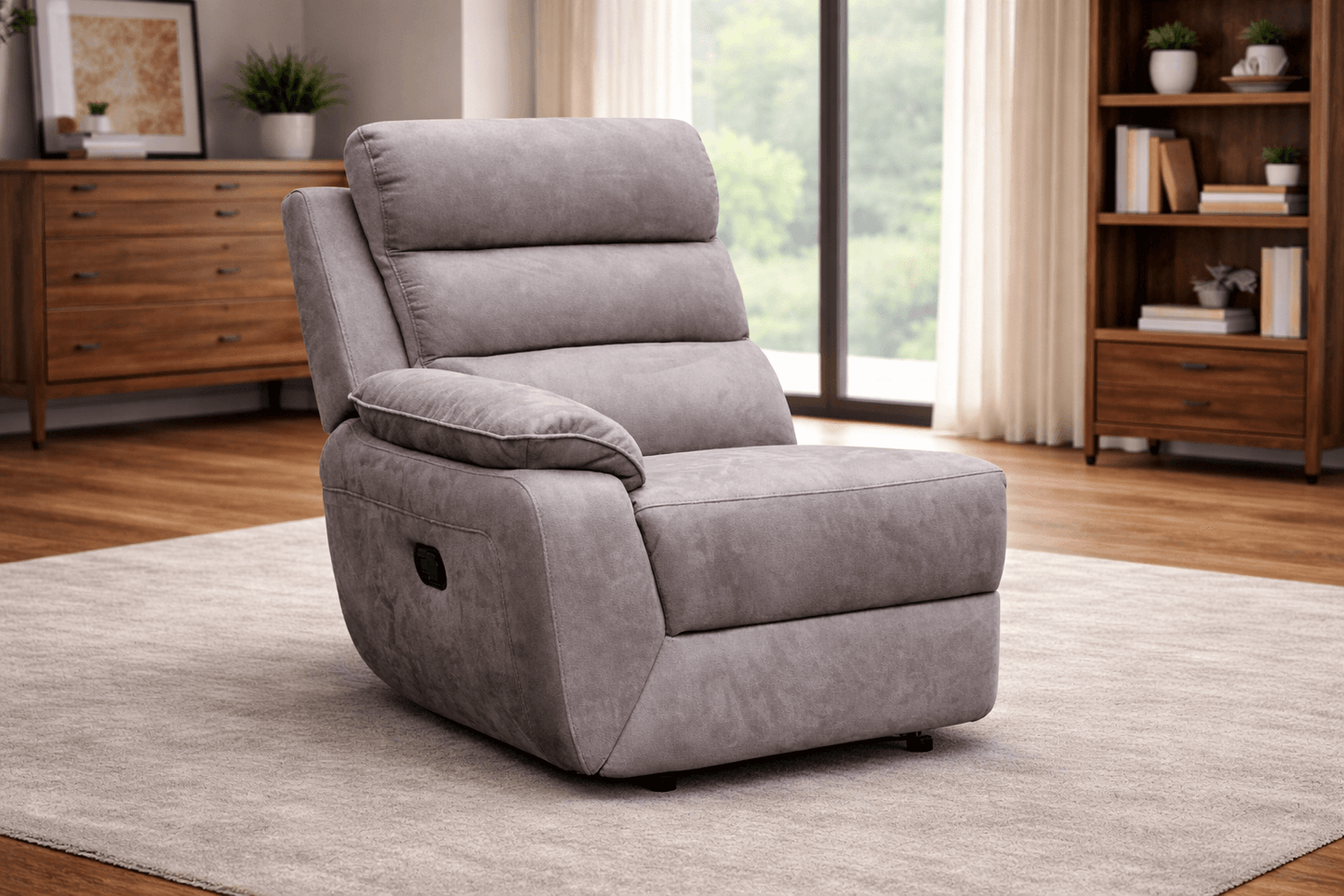 Urban Modular - Brown-Grey - Fabric LHF Power Recliner