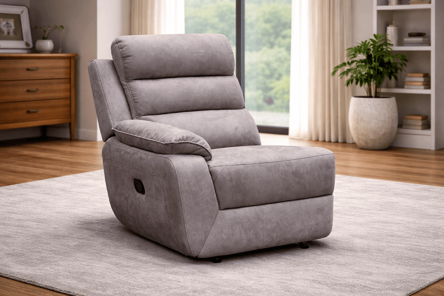 Urban Modular - Brown-Grey - Fabric LHF Recliner