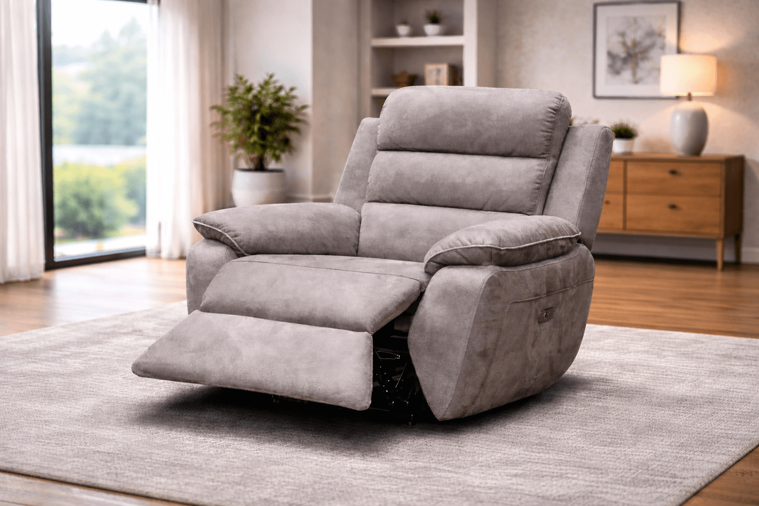 Urban Modular - Brown-Grey - Fabric Power Recliner Chair