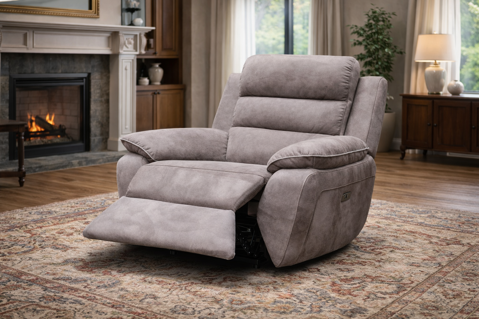 Urban Modular - Brown-Grey - Fabric Recliner Chair