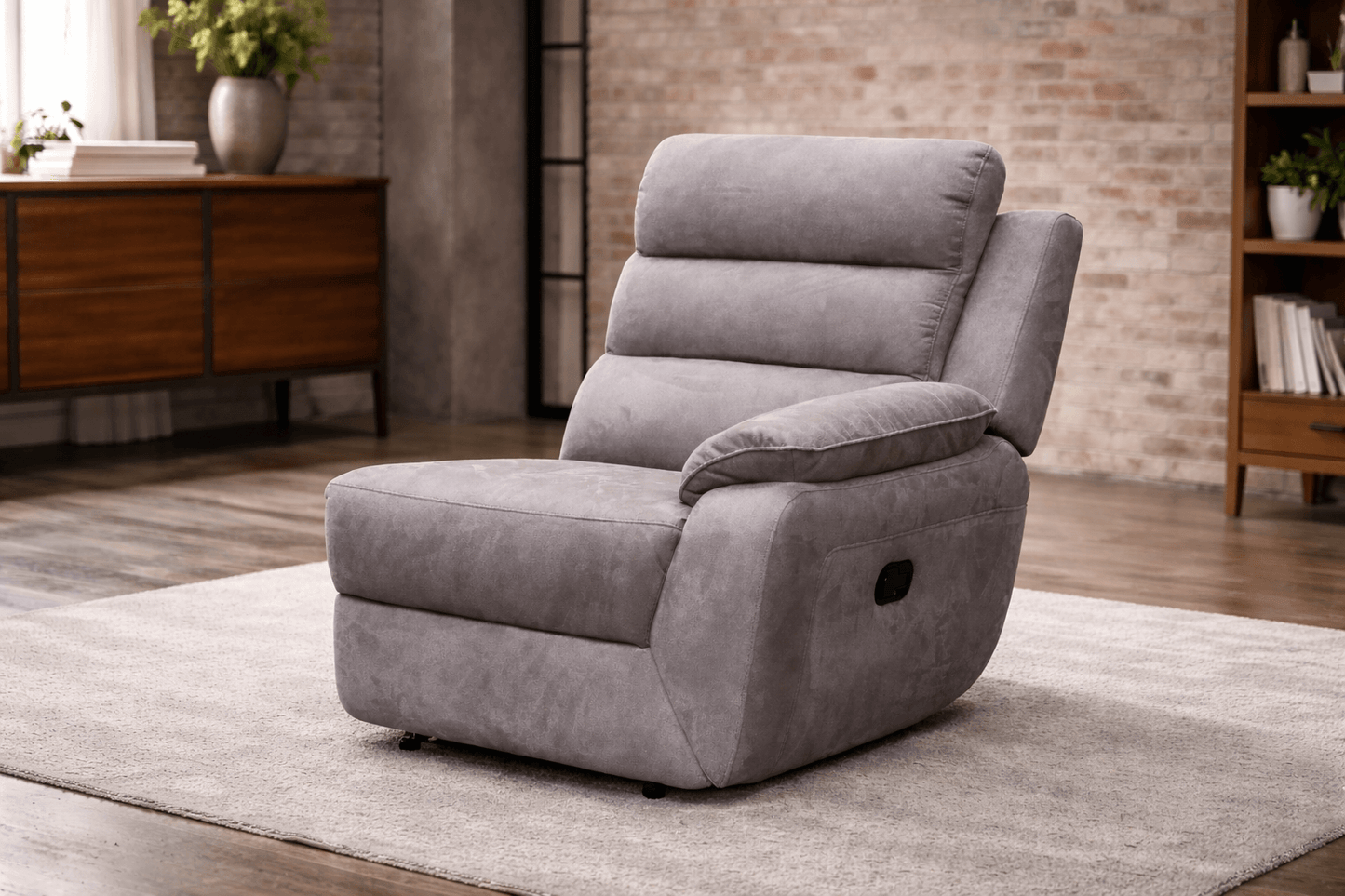 Urban Modular - Brown-Grey - Fabric RHF Recliner