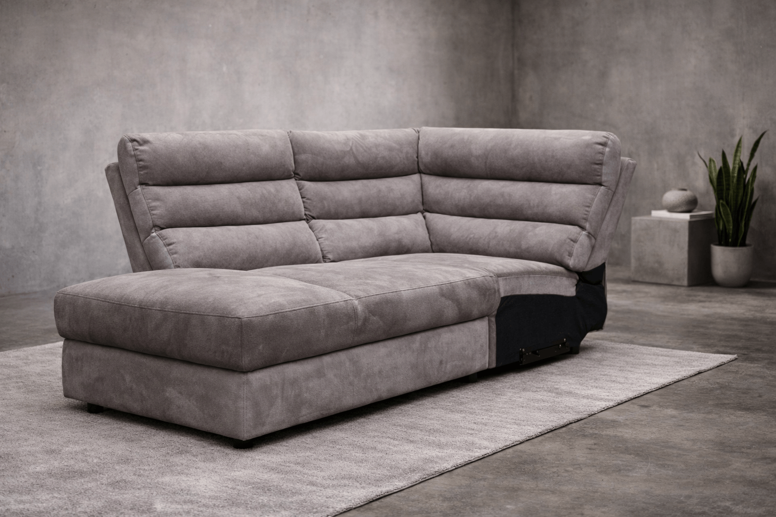 Urban Modular – Brown-Grey – Fabric RHF Square Corner Chaise