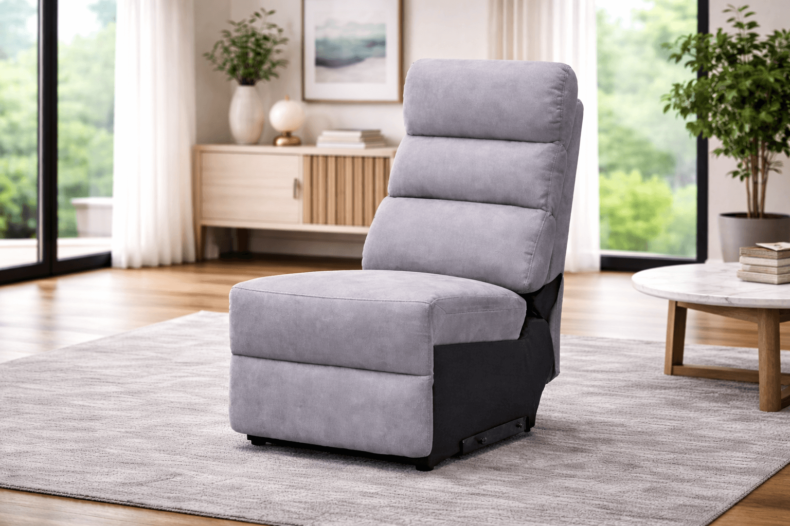 Urban Modular - Gray-Charcoal - Fabric Armless Element