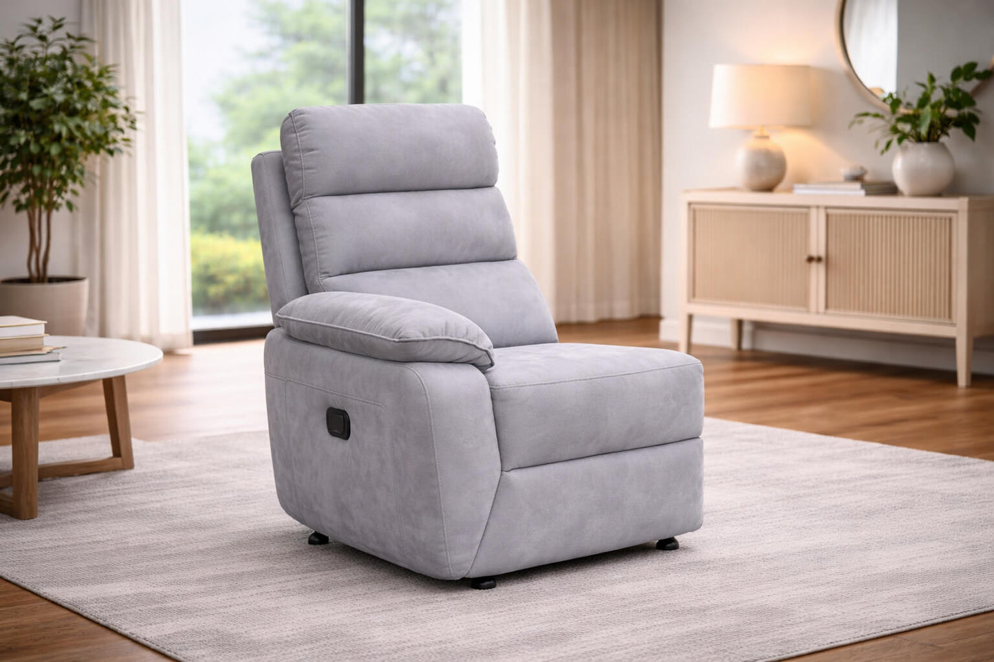 Urban Modular - Gray-Charcoal - Fabric LHF Recliner