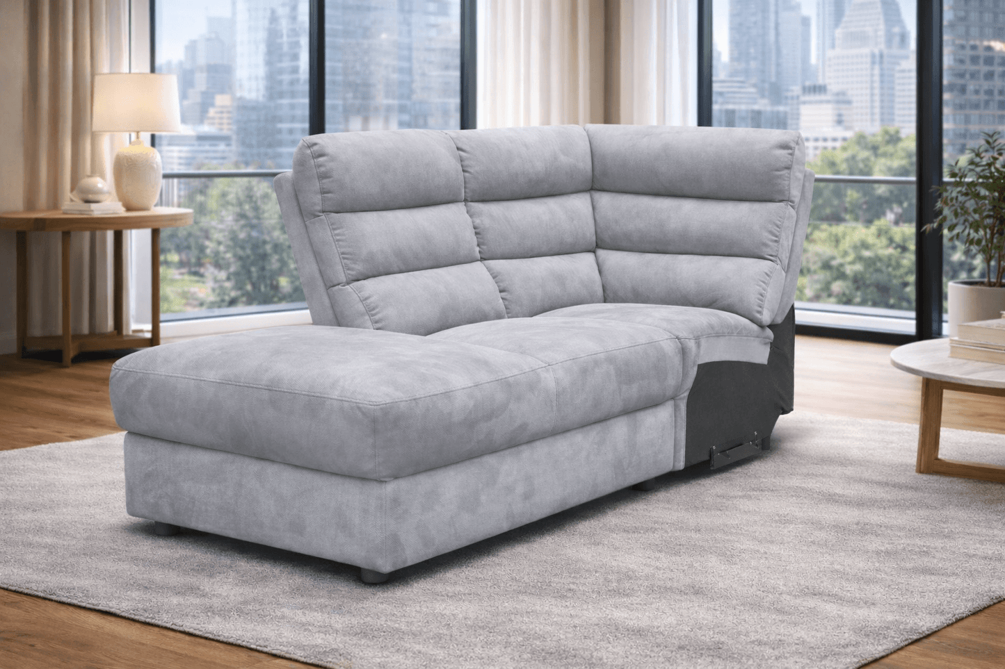 Urban Modular - Gray-Charcoal - Fabric LHF Square Corner Chaise