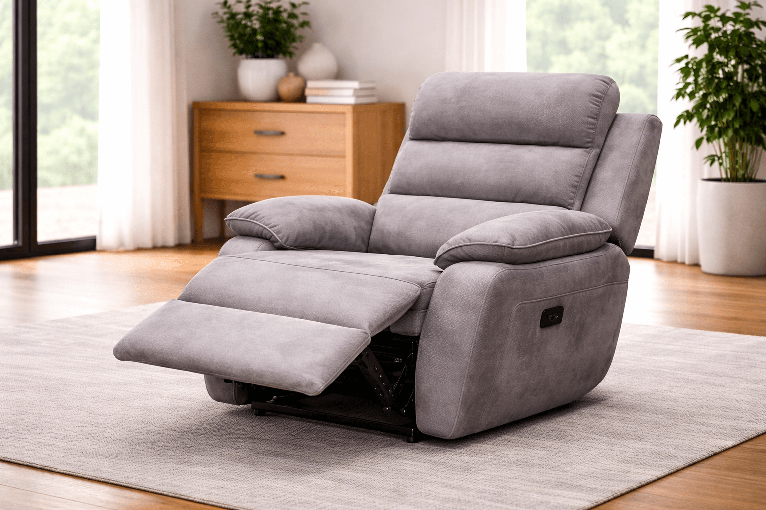 Urban Modular - Gray-Charcoal - Fabric Recliner Chair