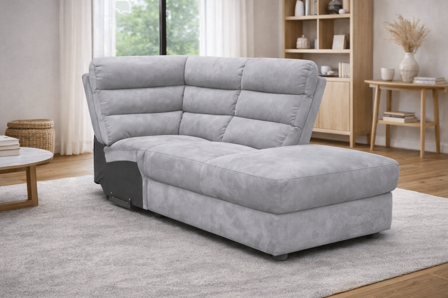Urban Modular - Gray-Charcoal - Fabric RHF Square Corner Chaise