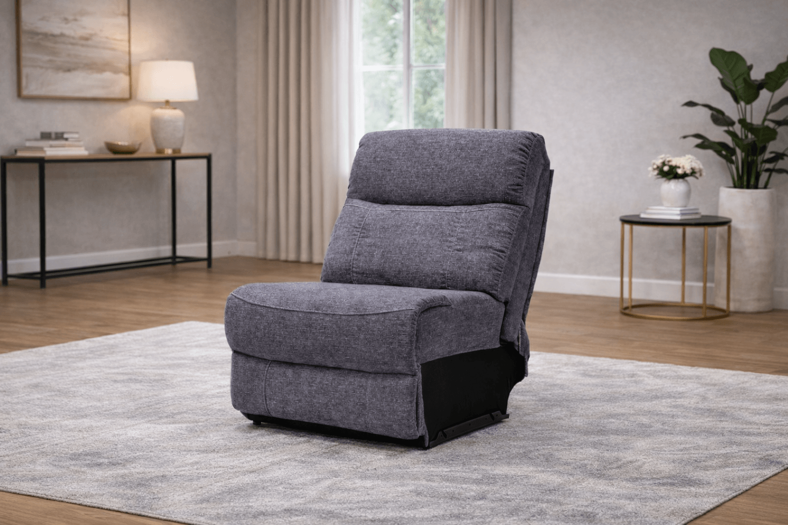 Lorenza - Dark-Grey - Fabric Armless Element