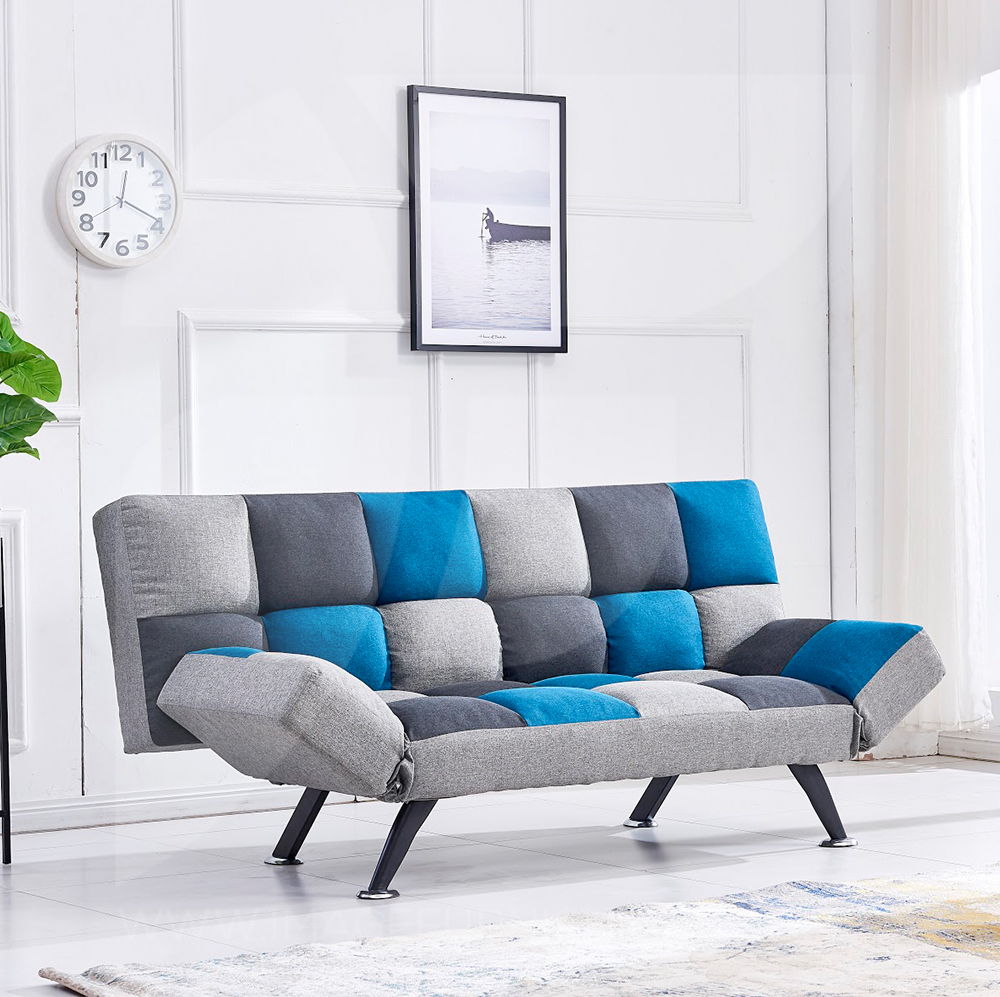BOSTON TEAL/ GREY PATCHWORK sofa bed