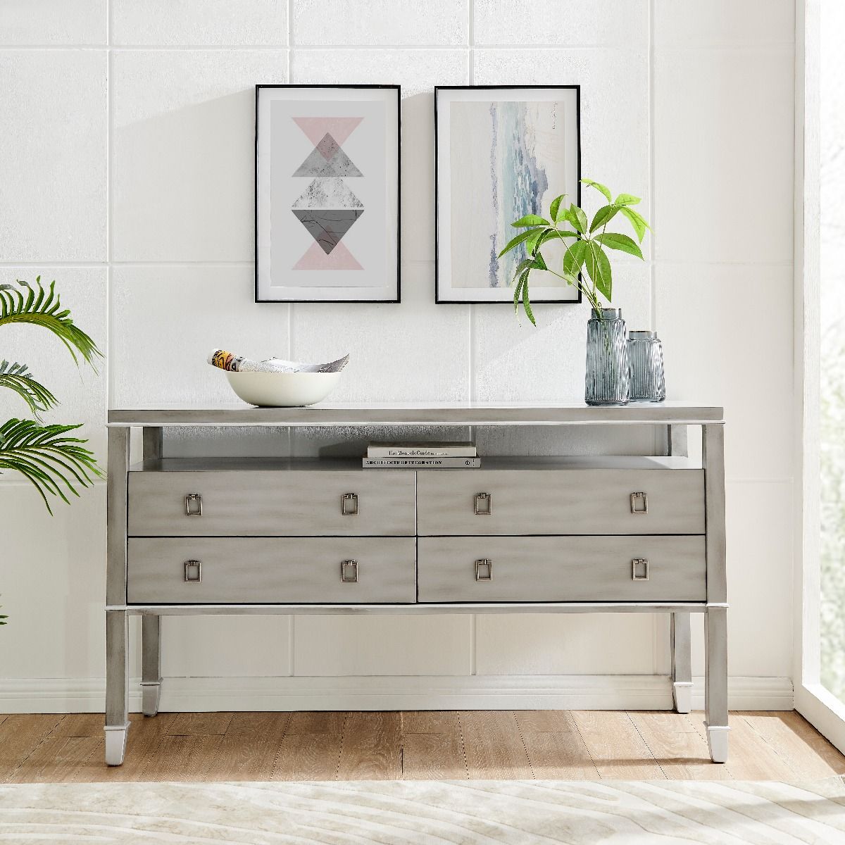 Carter 4 Drawer Silver Sideboard