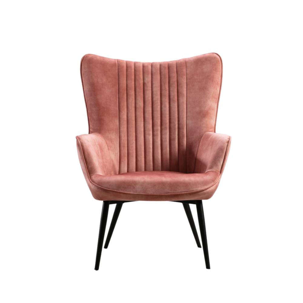 LYNN BLUSH VELVET ARMCHAIR