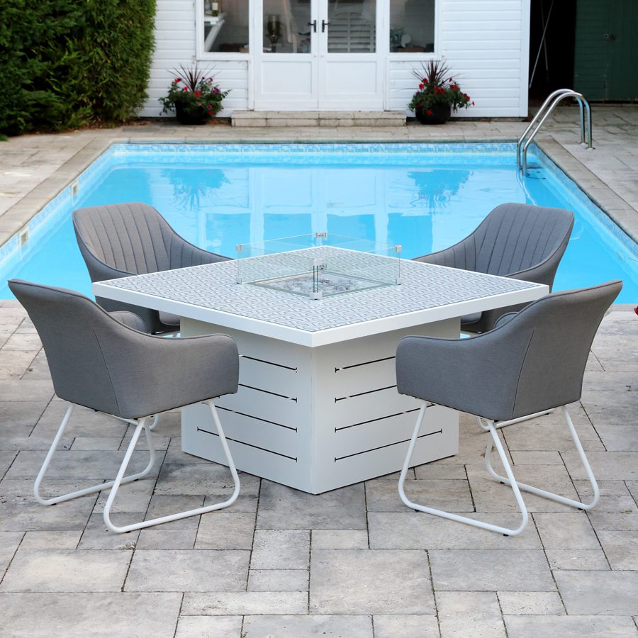 Santorini Square Table with Firepit