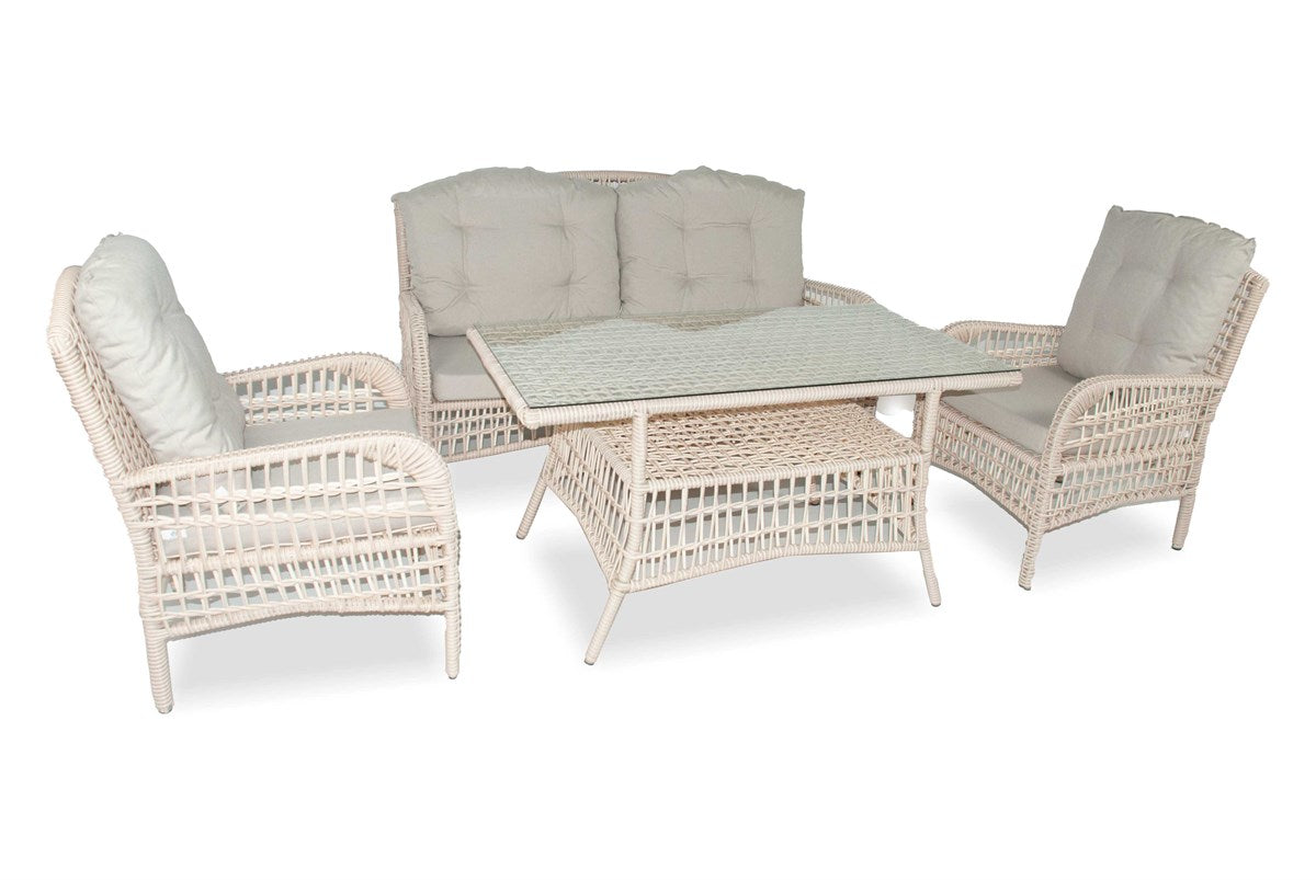 lady rattan garden furniture set sand