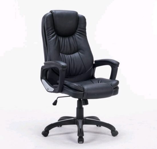 sarah office black pu chair