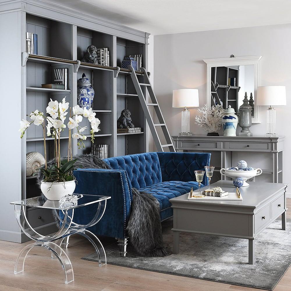 Grey Fayence 3 Drawer Library Bo