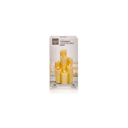 FlickaBright Wax Candle with Melted Effect and Timer