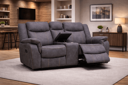 Brooklyn Charcoal - Fabric 2RR Console