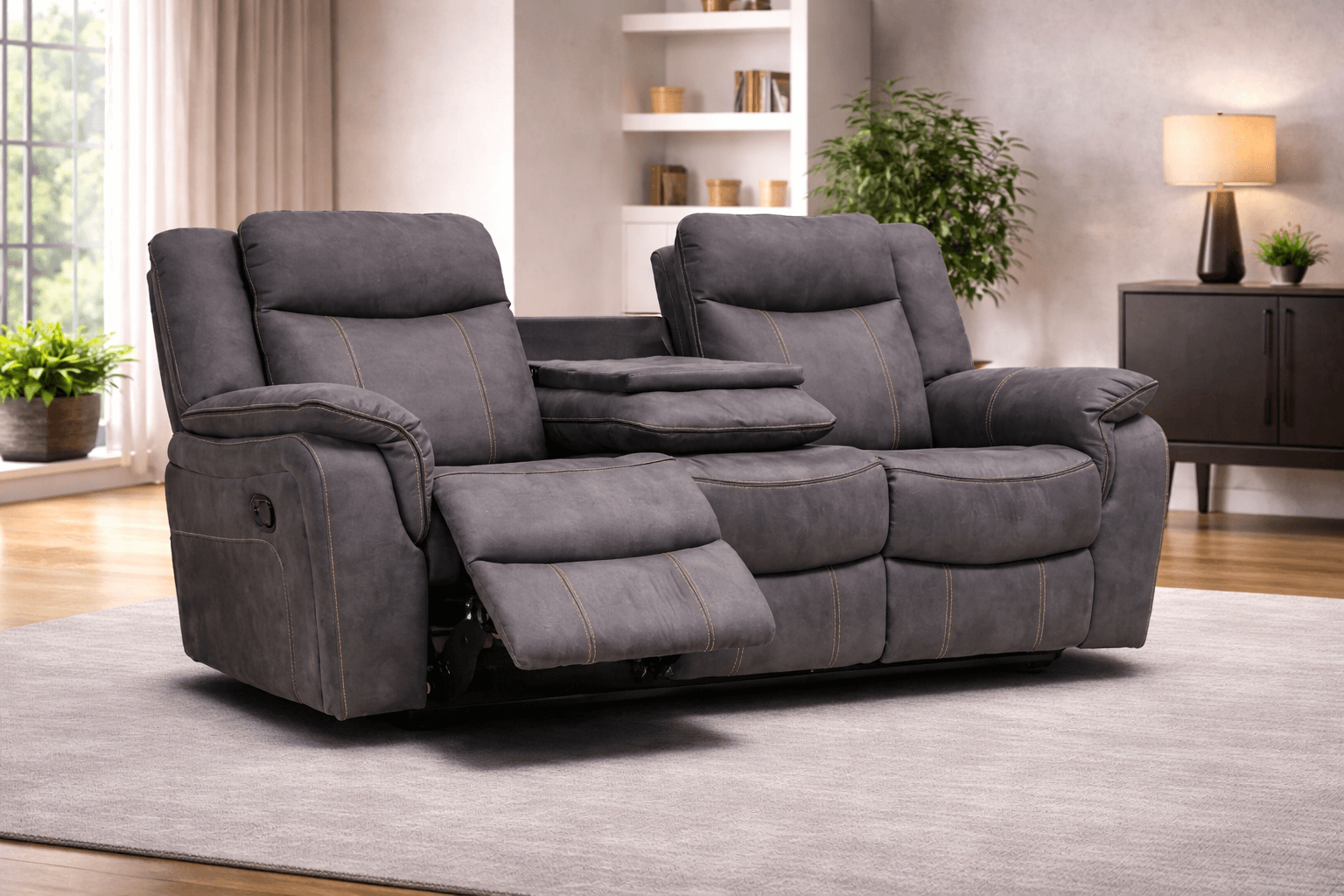 Brooklyn Charcoal - Fabric 3RR Drop Down Table