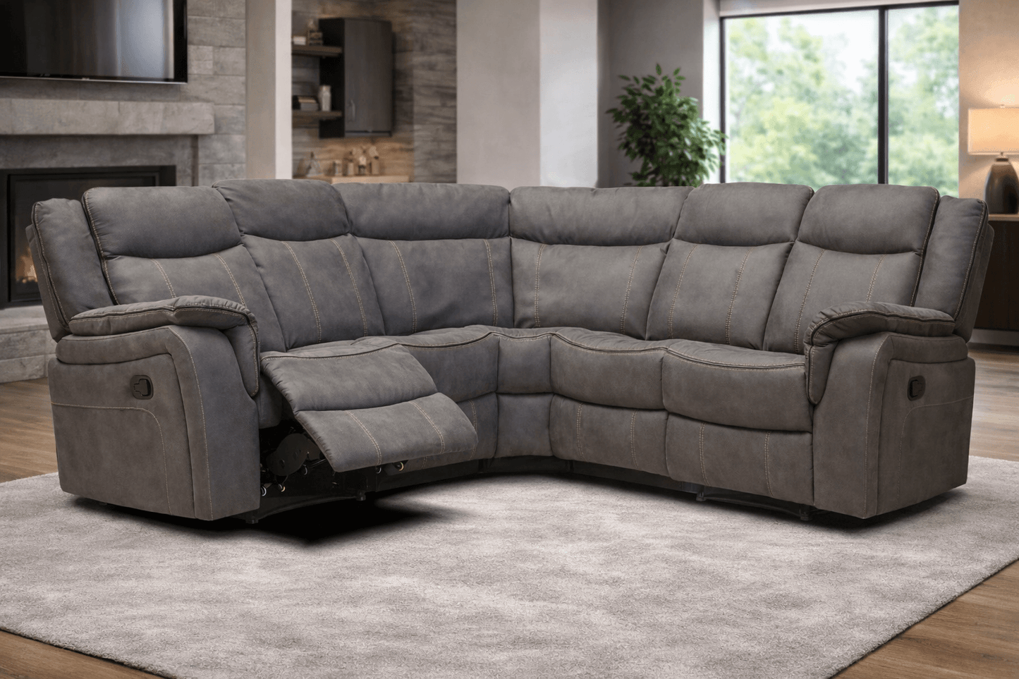 Brooklyn Charcoal - Fabric Corner Unit