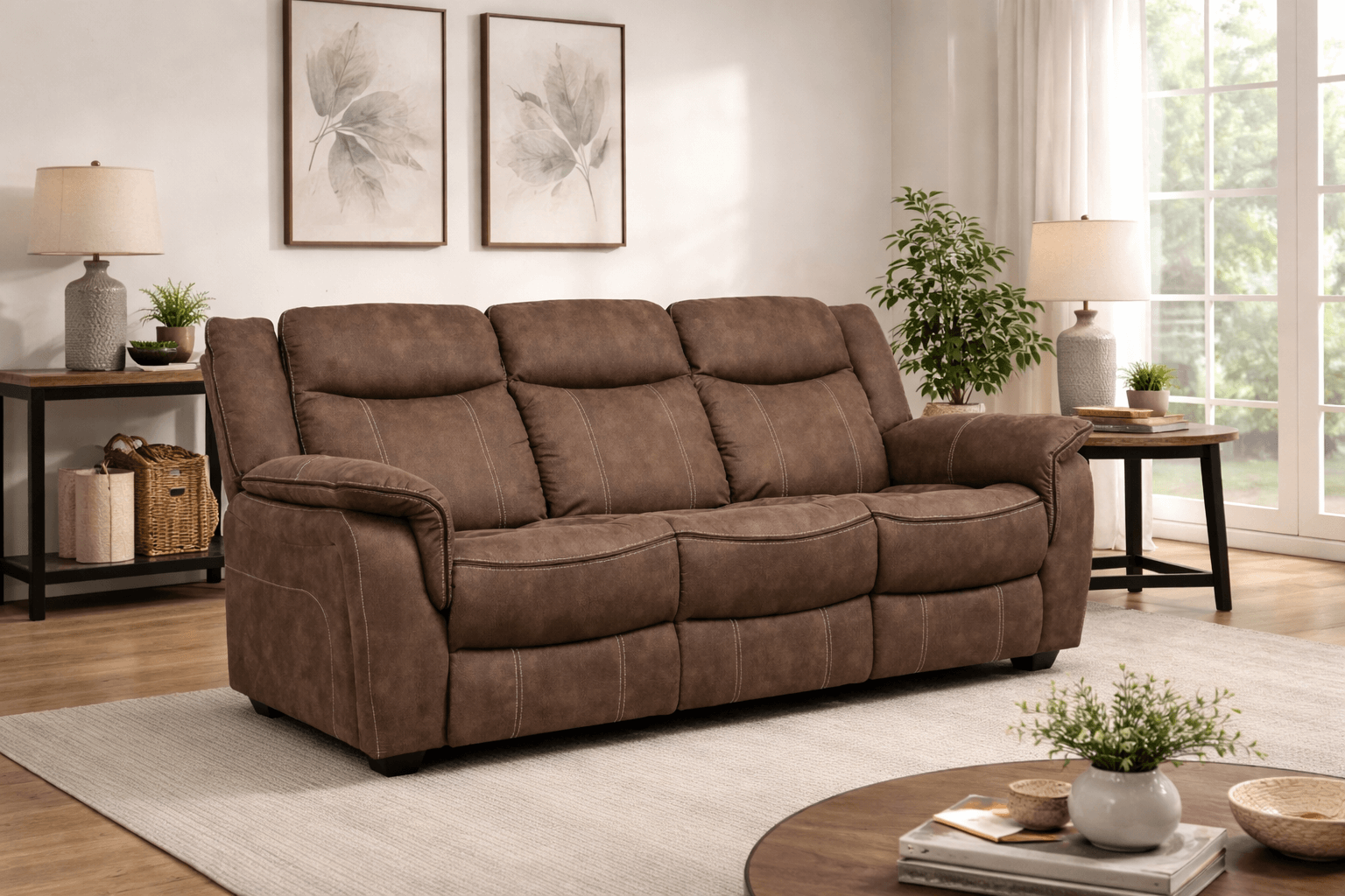 Brooklyn Hazel - Fabric 3 Seater