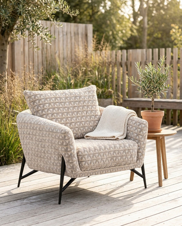 Hilton Armchair - Light Grey Parquet