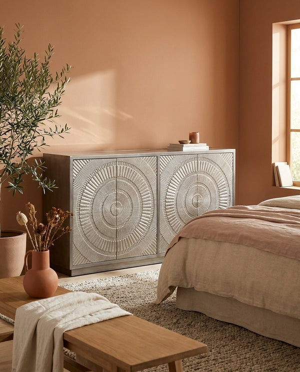 Frenso 4 Door Sideboard Silver