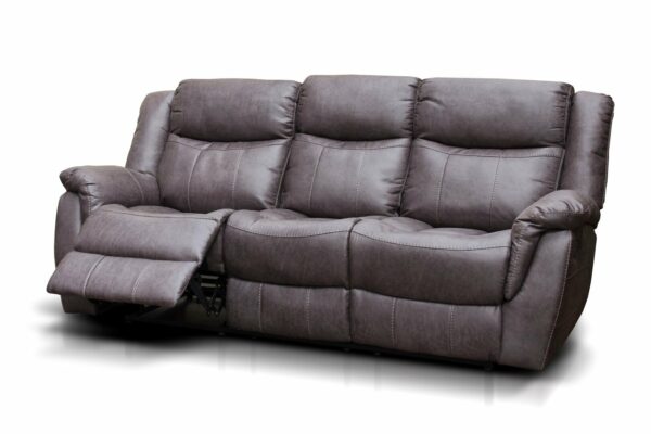 Montreal 3 Seater Recliner Fabric Sofa (Dark Grey)